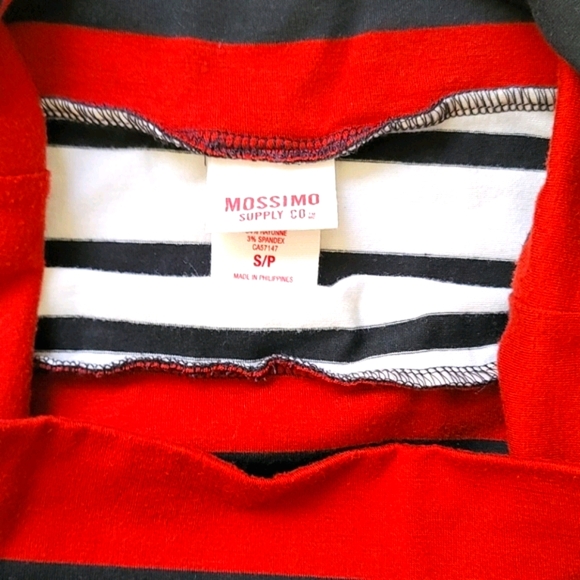 Mossimo Maxi Skirt Small A-Line Striped S Cream Rust Turquoise & Black Flowy - Picture 2 of 2